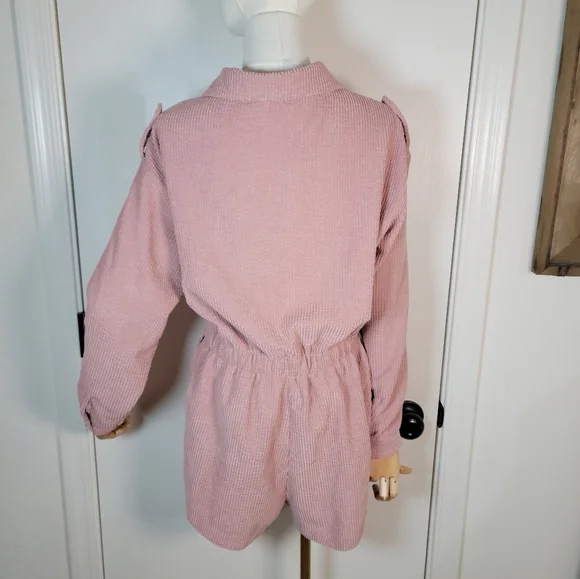 Solai The Label Dusty Pink Ribbed Romper Resort Wear Size Medium - Picture 6 of 10